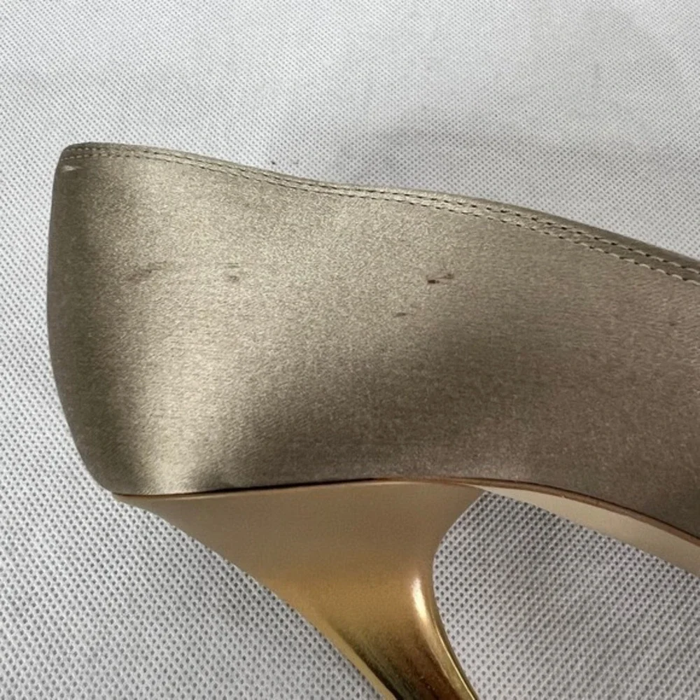 Stella McCartney Two‎ Colors Satin Pumps Golden Metallic Size 9